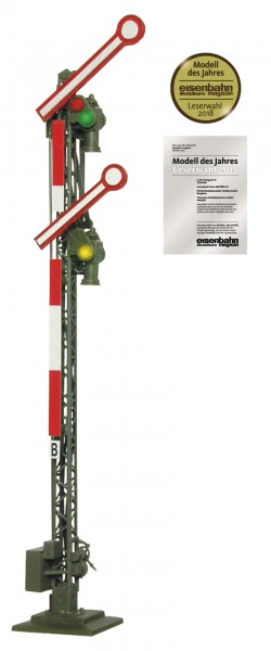 Semaphore home signal with two coupled arms<br /><a href='images/pictures/Roco/Roco-40606.jpg' target='_blank'>Full size image</a>